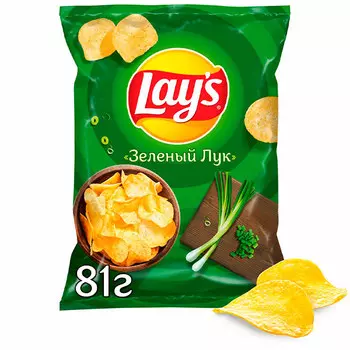 Чипсы Lays Зеленый лук 81 гр