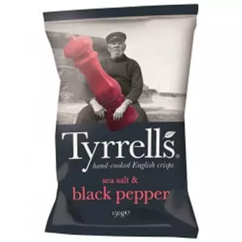 Чипсы Tyrrells с морской солью и черным перцем 150 гp