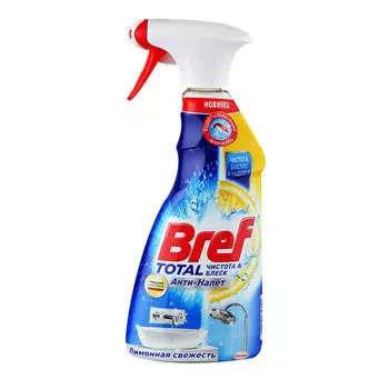 Чистящее средство Bref Total Чистота &amp; Блеск анти-налет Лимонная свежесть 500 мл