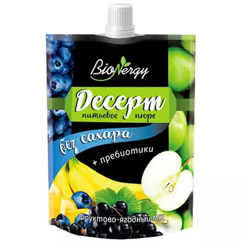 Десерт фруктовый BioNergy голубика, яблоко, черная смородина, банан 140 гр