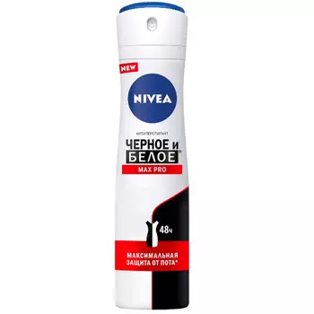 Дезодорант спрей Nivea Max Pro черное и белое женский 150 мл