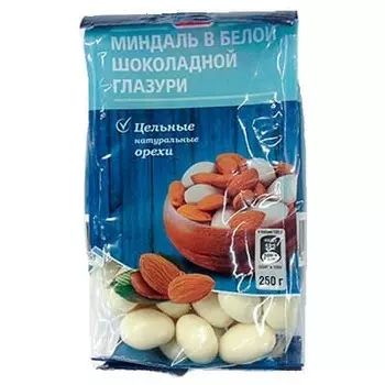 Драже Fine Life миндаль в белой шоколадной глазури 250г (1шт)