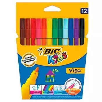 Фломастеры BIC Visa 880 12 цветов