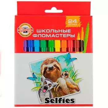 Фломастеры koh-i-noor школьный 24 цвета