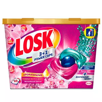 Гель-капсулы для стирки Losk Трио Ароматерапия Малазийский цветок 18 шт