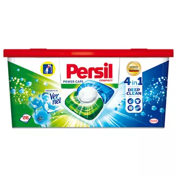 Гель-капсулы для стирки Персил Deep Clean свежесть Вернель 4в1 28 шт