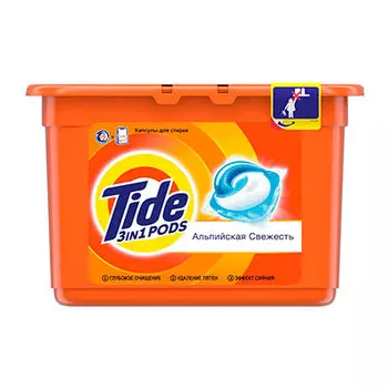 Гель-капсулы для стирки Tide альпийская свежесть 15 шт