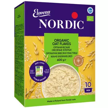 Хлопья Nordic овсяные органические 600 гр