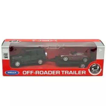 Игровой набор Mercedes-Benz G-Class + Mercedes-Benz SLS AMG C197 с прицепом