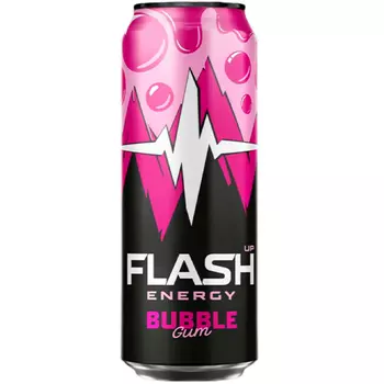 Энергетический напиток Flash Up Energy Бабл Гам 0,45 литра, ж/б, 24 шт. в уп.