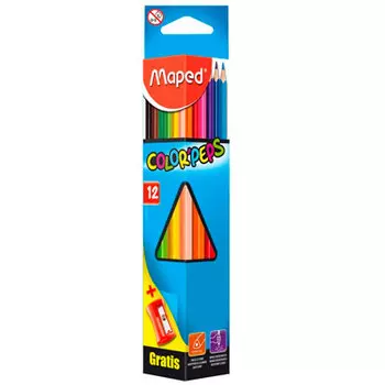 Карандаши Maped цветные трехгранные с точилкой 12 цветов