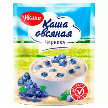 Каша овсяная Увелка быстрого приготовления с черникой 40 гр