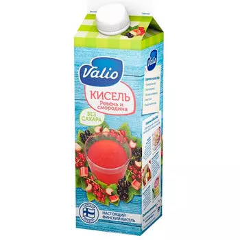 Кисель Valio черная смородина-ревень без сахара 0.95 литра