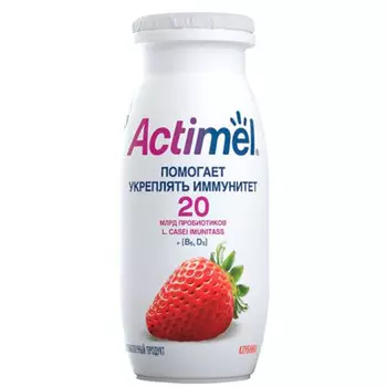Кисломолочный продукт Аctimel клубника 1,5% БЗМЖ 95 гр