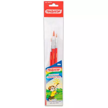 Кисти Пифагор набор из 3шт (круглые № 2, 3, 5)