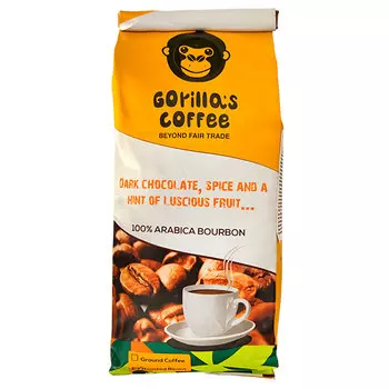 Кофе Gorillas Coffee 100% Arabica Bourbon молотый средняя обжарка 250 гр