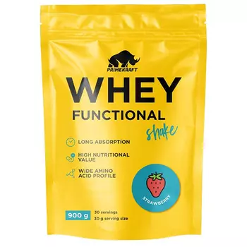 Коктейль протеиновый Prime Kraft Whey Shake клубника 900 гр