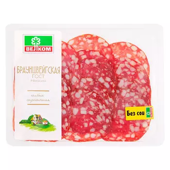 Колбаса сырокопчёная Брауншвейгская Велком 150 гр