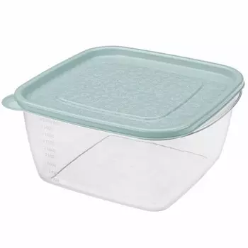 Контейнер Phibo Арт Декор для хранения продуктов 19х18,5х9 см с зелёной крышкой 2.1 литра