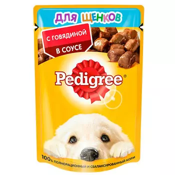 Корм Pedigree соус для щенков всех пород с говядиной 85 гр