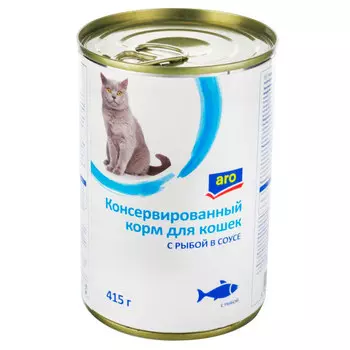 Корм влажный Aro с рыбой в соусе 415 гр