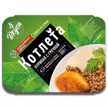 Котлета 4 Вкуса куриная с гречкой замороженная 300 гр