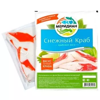 Крабовое мясо Меридиан Снежный Краб 200 гр