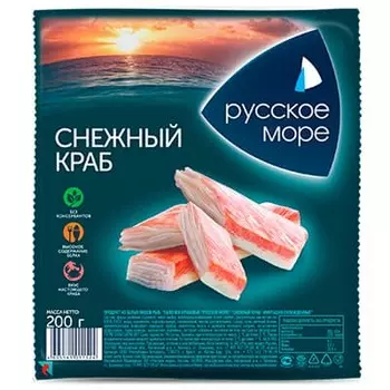 Крабовые палочки Русское море Снежный краб охлажденные 200 гр