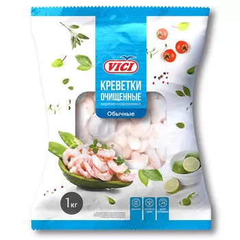Креветки Vici очищенные 200/300 замороженные 1 кг