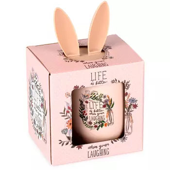 Кружка SIJ Simple Joy Зайка с крышкой 430 мл