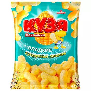 Кукурузные палочки Кузя Лакомкин с сахарной пудрой 140 гр