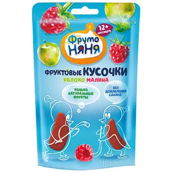 Кусочки фруктовые ФрутоНяня яблоко малина 15 гр