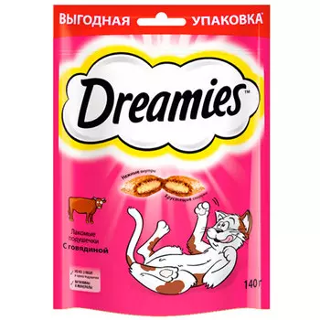 Лакомство Dreamies подушечки для кошек с говядиной 140 гр