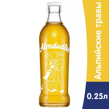 Лимонад Almdudler / Альмдудлер на основе альпийских трав 0.25 литра, газ, стекло, 24шт. в уп.