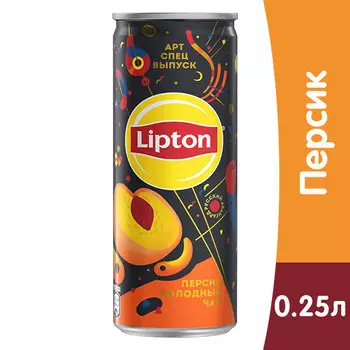 Холодный Чай Lipton / Липтон Персик 0.25 литра, ж/б, 12 шт. в уп.