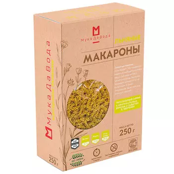 Макароны льняные МукаДаВода без глютена 250 гр