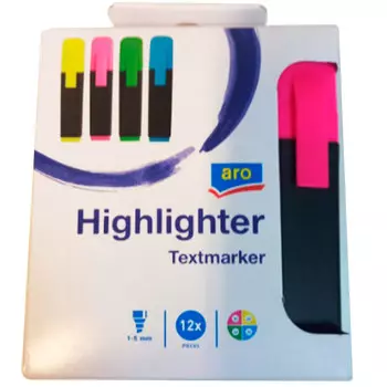 Маркеры текстовые Aro цветные 12 шт. в уп.