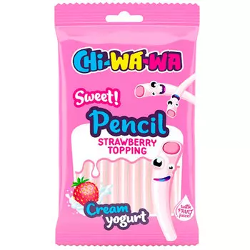 Мармелад жевательный Chi-Wa-Wa карандаши вкус клубника со сливками 80 гр