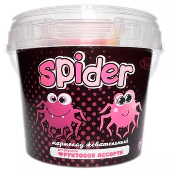 Мармелад жевательный Viconte Пауки фруктовое ассорти кислый 200 гр