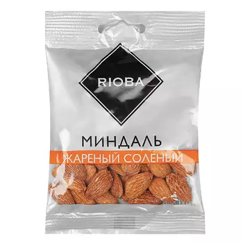 Миндаль RIOBA жареный солёный 50 гр 6 шт