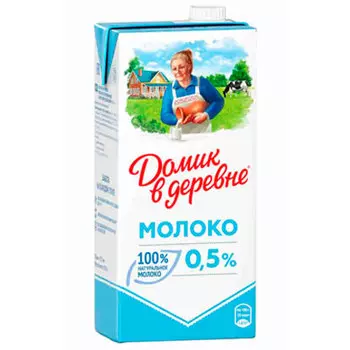 Молоко Домик в деревне 0,5% БЗМЖ 0,95 литра