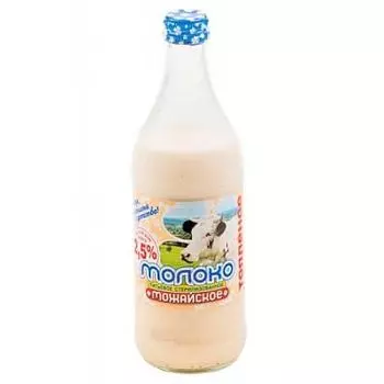 Молоко Можайское топленое стерилизованное 2,5% БЗМЖ 0.45 литра, стекло