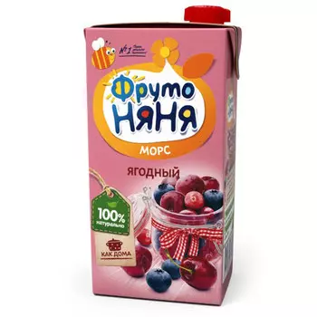 Морс ФрутоНяня ягодный 0.5 литра, 6 шт. в уп.