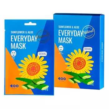 Набор масок для лица Dearboo Sunflower&amp;Aloe Every Day Mask успокаивающие 10 шт х 27 мл
