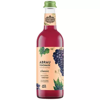 Напиток Абрау Винонад Каберне, 0,375 литра, газ, стекло, 12 шт. в уп.