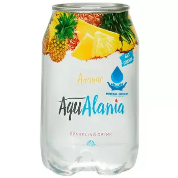 Напиток Aqualania Ананас 0.33 литра, газ, пэт, 12 шт. в уп.