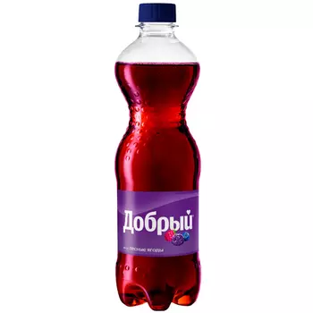 Напиток Добрый Лесные ягоды 1 литр, газ, пэт, 12 шт. в уп.