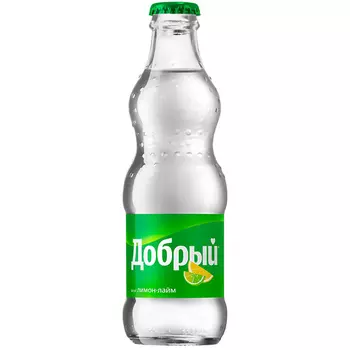 Напиток Добрый Лимон-Лайм 0.25 литра, газ, стекло, 12 шт. в уп.