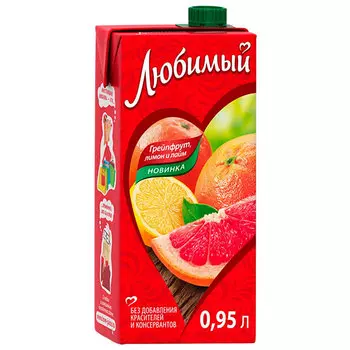 Напиток сокосодержащий Любимый цитрусовый микс 0.95 литра, 4 шт. в уп.
