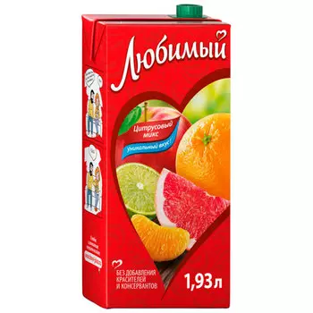 Напиток сокосодержащий Любимый цитрусовый микс 1,93 литра
